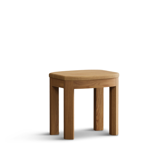 Matlock Curved Solid Oak Dressing Stool