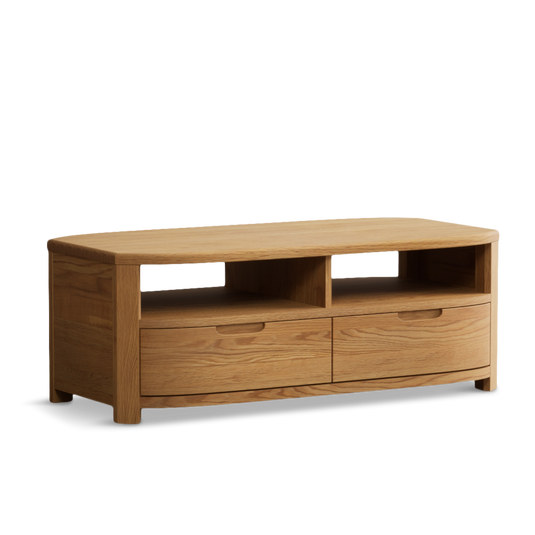 Matlock Curved Solid Oak 4 Drawer Coffee Table