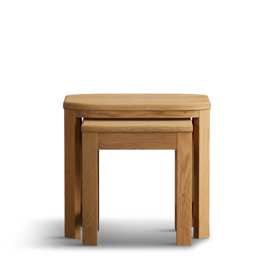 Matlock Curved Solid Oak Nest of Tables