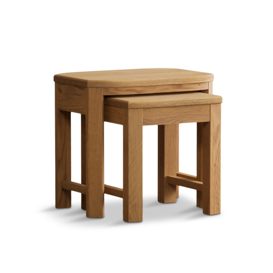 Matlock Curved Solid Oak Nest of Tables