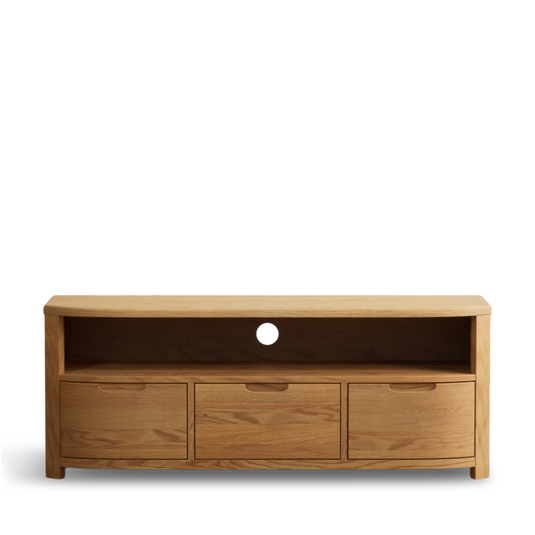 Matlock Curved Solid Oak Large TV Unit