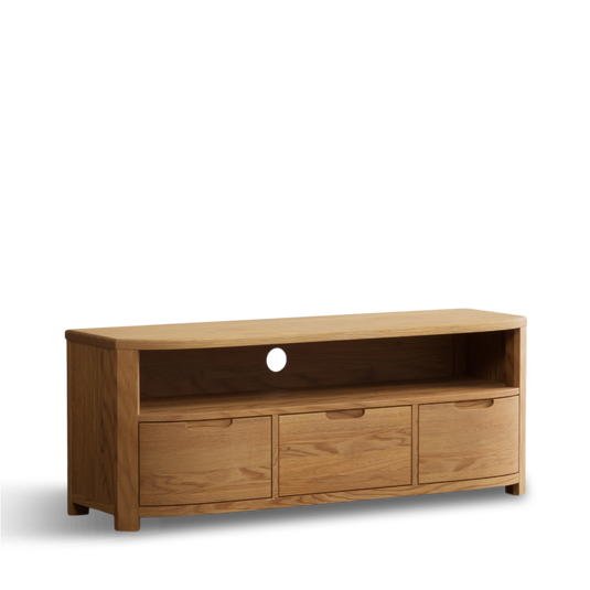 Matlock Curved Solid Oak Large TV Unit