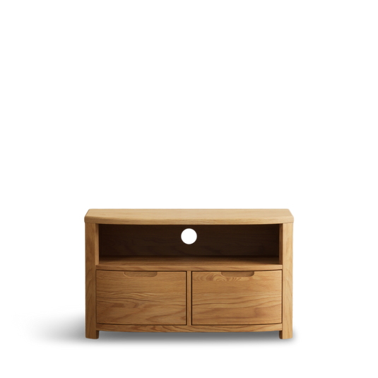 Matlock Curved Solid Oak Small TV Unit