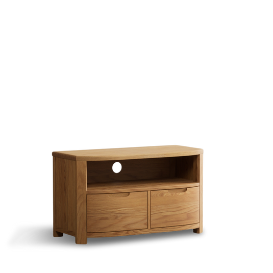 Matlock Curved Solid Oak Small TV Unit