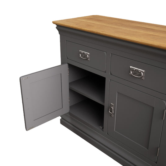 Bennett Oak and Charcoal Painted Small Sideboard