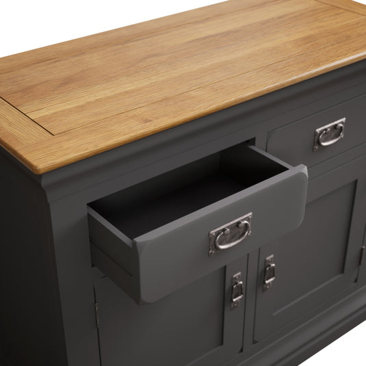 Bennett Oak and Charcoal Painted Small Sideboard
