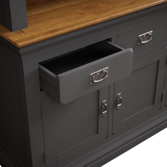 Bennett Oak and Charcoal Painted Large Dresser