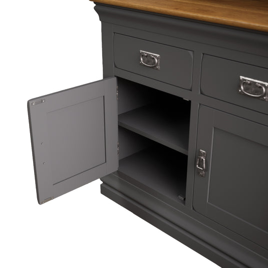 Bennett Oak and Charcoal Painted Large Dresser