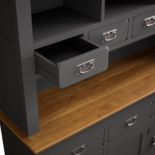 Bennett Oak and Charcoal Painted Large Dresser