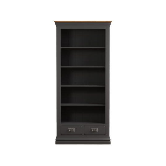Bennett Oak and Charcoal Painted Tall Bookcase
