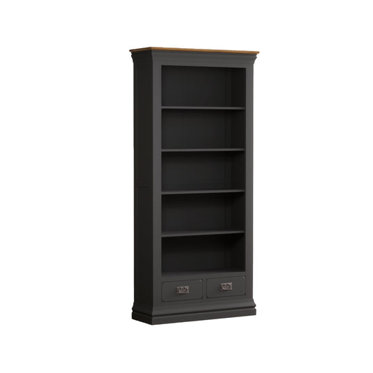 Bennett Oak and Charcoal Painted Tall Bookcase