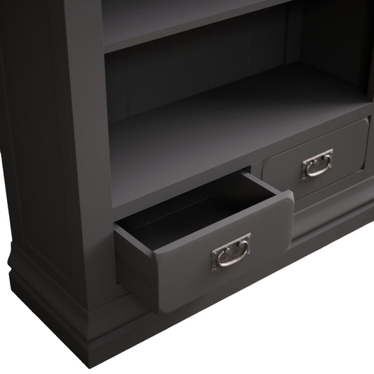 Bennett Oak and Charcoal Painted Tall Bookcase