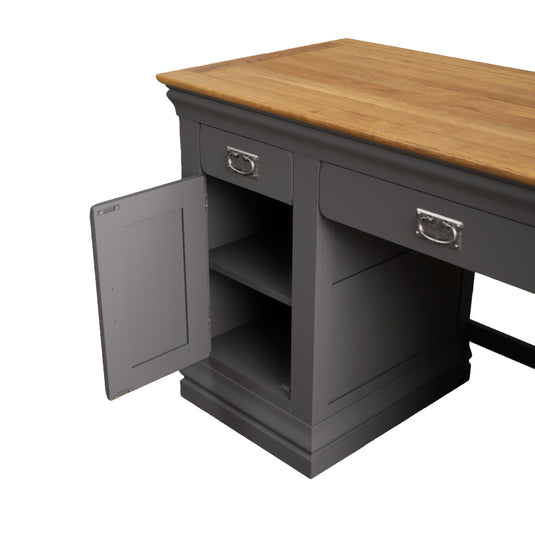 Bennett Oak and Charcoal Painted Desk