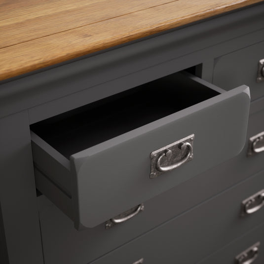 Bennett Oak and Charcoal Painted 2 Over 3 Chest of Drawers