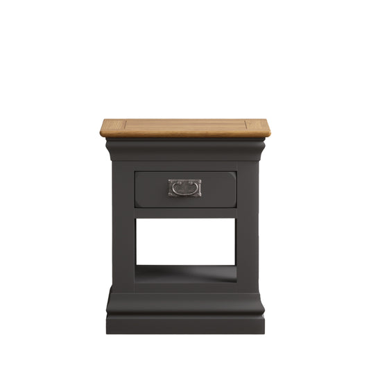 Bennett Oak and Charcoal Painted 1 Drawer Bedside Table