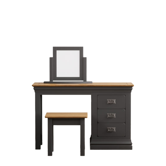 Bennett Oak and Charcoal Painted Dressing Table Set
