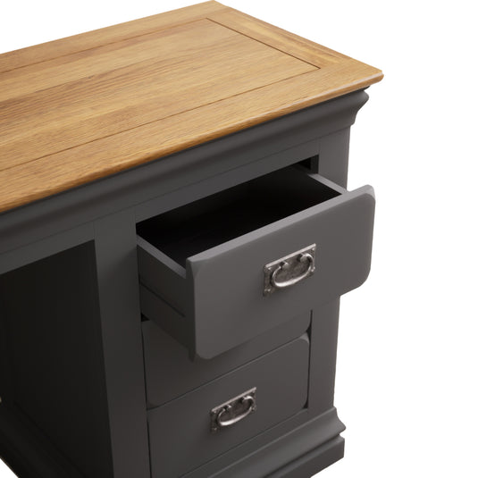 Bennett Oak and Charcoal Painted Dressing Table Set