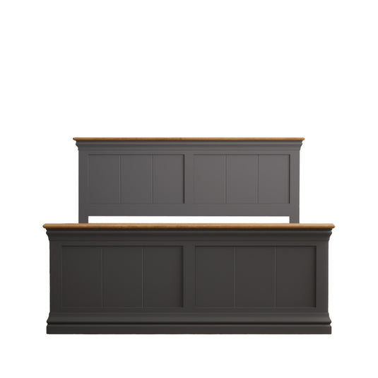 Bennett Oak and Charcoal Painted King Size Bed