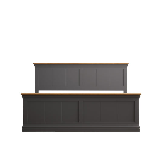 Bennett Oak and Charcoal Painted Super King-Size Bed