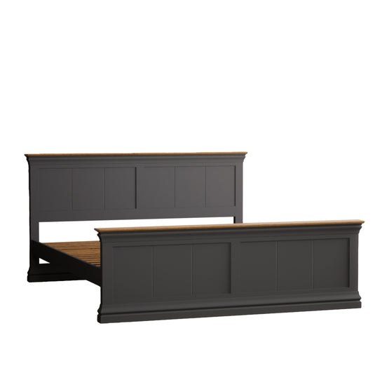 Bennett Oak and Charcoal Painted Super King-Size Bed