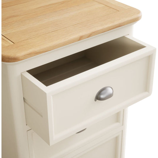 Ashton Oak and Cream Painted 5 Drawer Tallboy