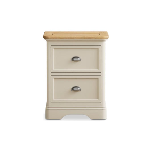 Bridstow Oak and Cream Painted 2 Drawer Bedside Chest Storage Bridstow 