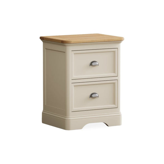 Bridstow Oak and Cream Painted 2 Drawer Bedside Chest Storage Bridstow 