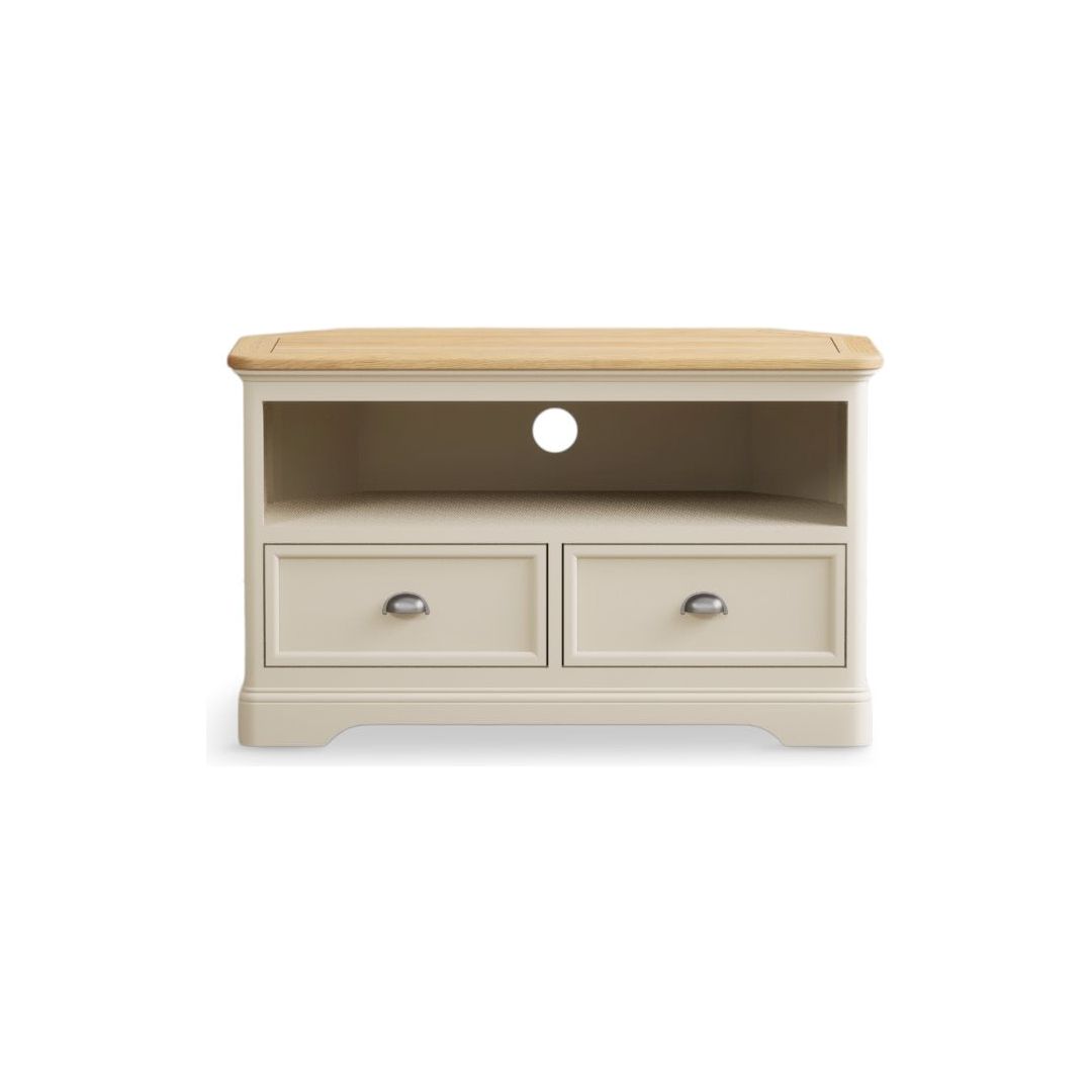 Oak Painted Corner TV Cabinet