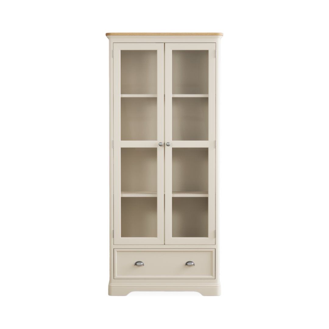 Oak Painted Glazed Display Cabinet