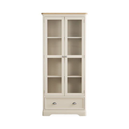 Bridstow Oak and Cream Painted Glazed Display Cabinet Storage Bridstow 