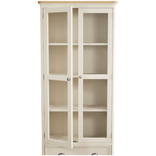 Bridstow Oak and Cream Painted Glazed Display Cabinet Storage Bridstow 