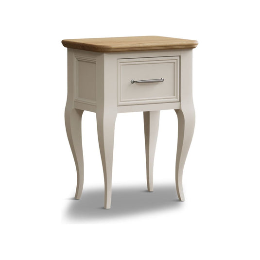 Maison Oak and Soft White Painted 1 Drawer Bedside Table