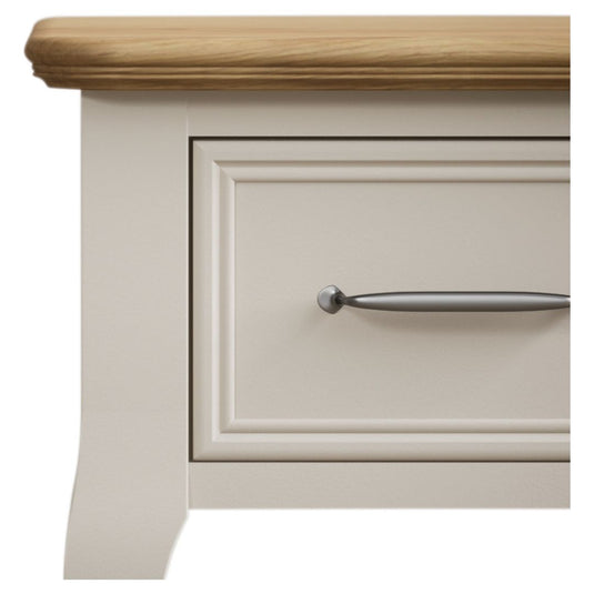 Maison Oak and Soft White Painted 1 Drawer Bedside Table