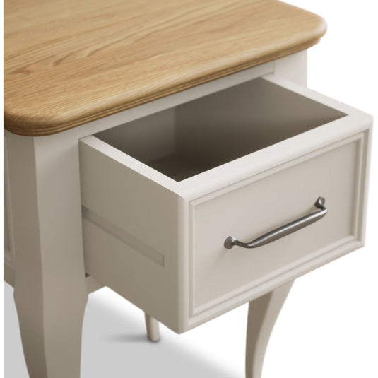 Maison Oak and Soft White Painted 1 Drawer Bedside Table