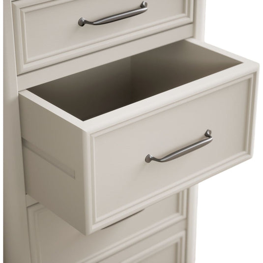 Maison Oak and Soft White Painted 5 Drawer Tallboy