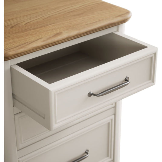 Maison Oak and Soft White Painted 5 Drawer Tallboy