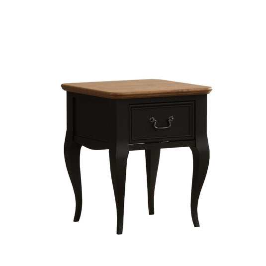 Maison Noir Oak and Black Painted Lamp Table