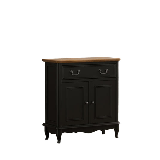 Maison Noir Oak and Black Painted Small Sideboard