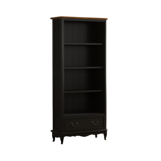 Maison Noir Oak and Black Painted Tall Bookcase