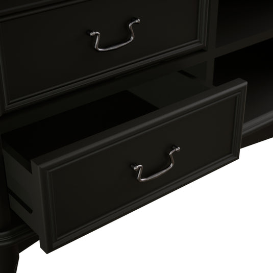 Maison Noir Oak and Black Painted Super Wide TV Cabinet