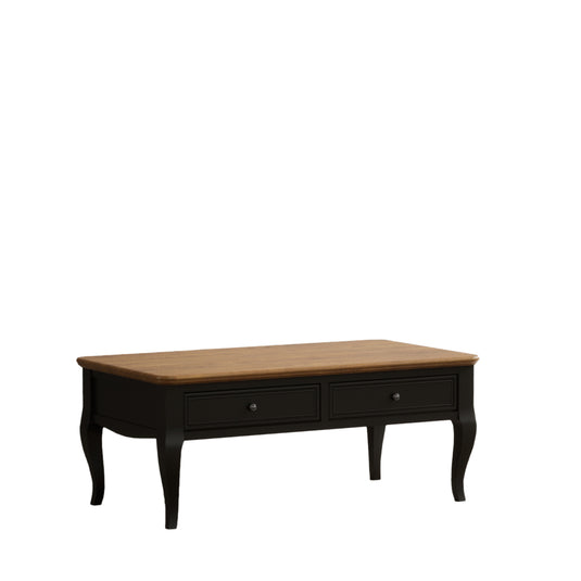 Maison Noir Oak and Black Painted Coffee Table