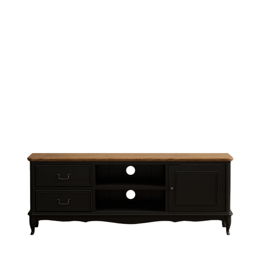 Maison Noir Oak and Black Painted Super Wide TV Cabinet