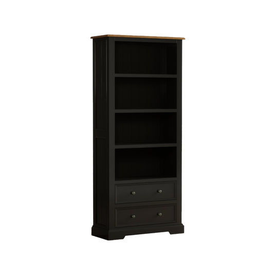 Marden Oak and Black Painted Tall Bookcase