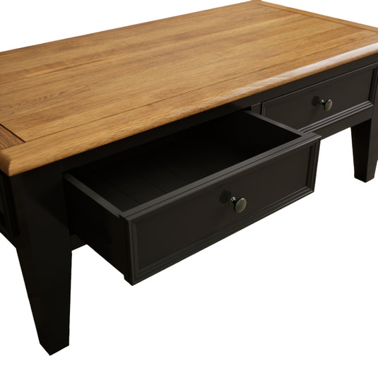 Marden Oak and Black Painted 4 Drawer Coffee Table