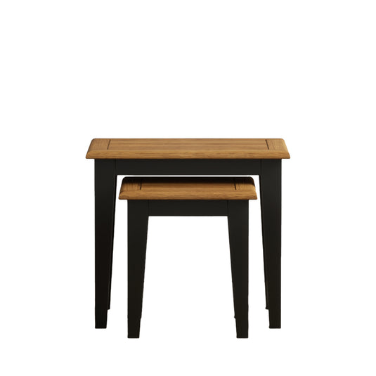 Marden Oak and Black Painted Nest Of Tables