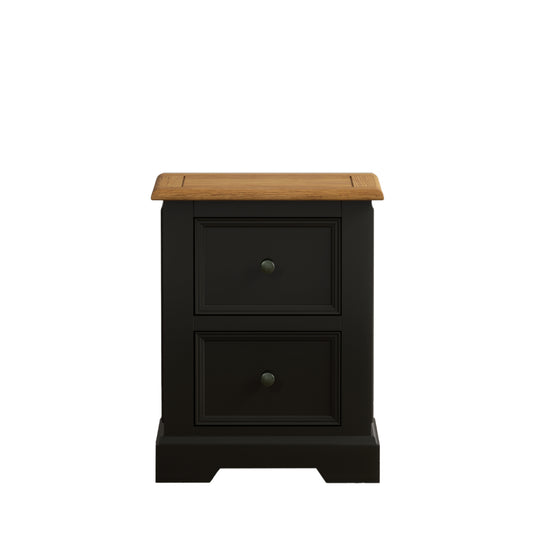 Marden Oak and Black Painted 2 Drawer Bedside Chest