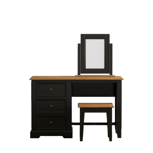 Marden Oak and Black Painted Dressing Table Set