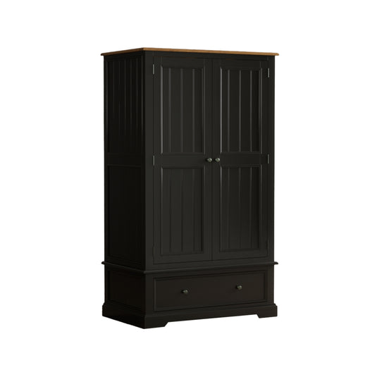 Marden Oak and Black Painted Double Wardrobe