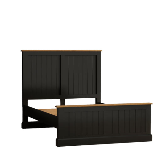 Marden Oak and Black Painted Double Bed