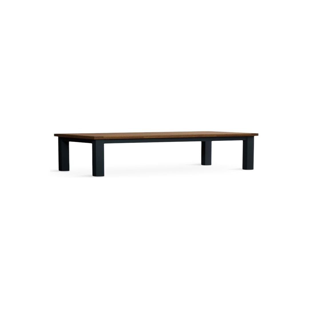Extending 180cm Oak Dark Blue Painted Dining Table